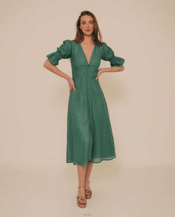 Women Unisa Nuanced fit lace midi dress Green0X8N1246