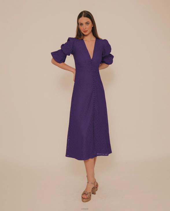 Women Unisa Nuanced fit lace midi dress Lila0X8N1257