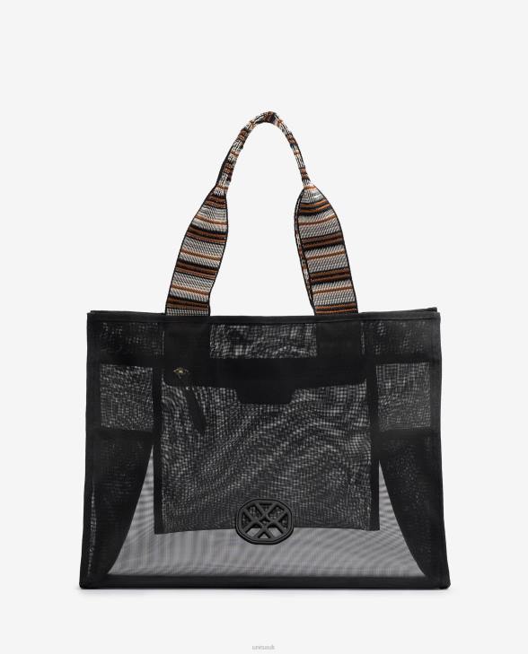 Women Unisa Large mesh bag Black0X8N1117