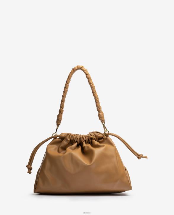 Women Unisa Large ruffled handbag Brown0X8N1130