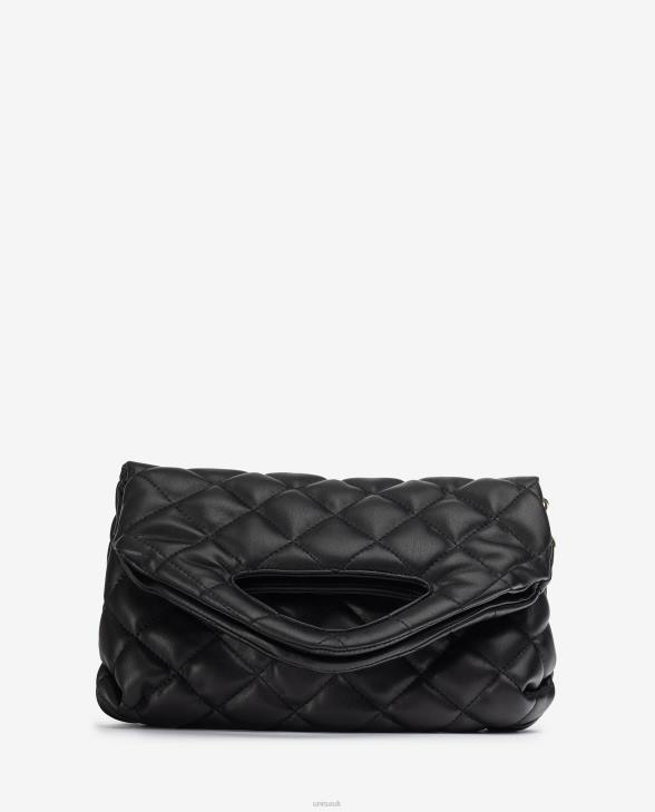 Women Unisa Quilted bag with folded flap Black0X8N1172