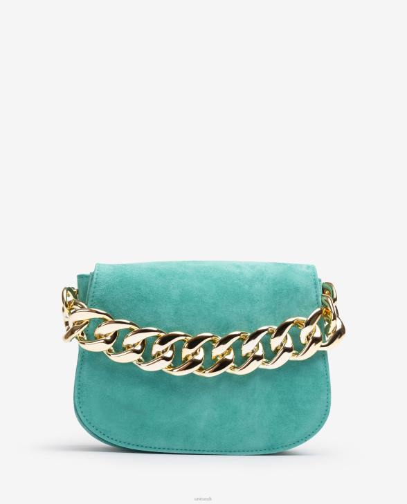 Women Unisa Handbag with a golden chain Green0X8N1183