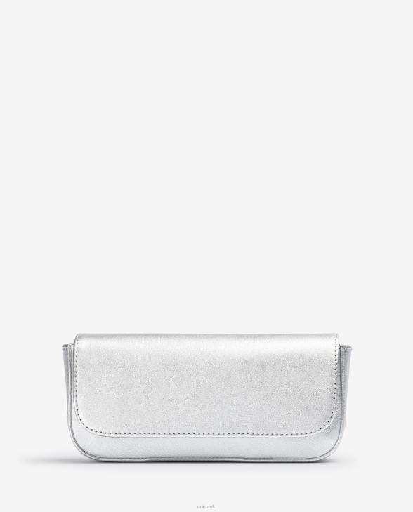 Women Unisa Metallic effect leather party handbag Silver0X8N1212