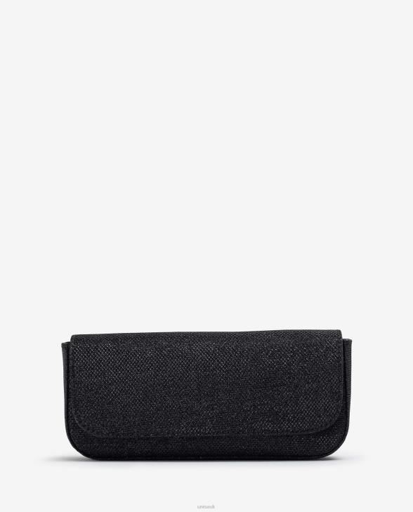 Women Unisa Shiny fabric party handbag Black0X8N1201