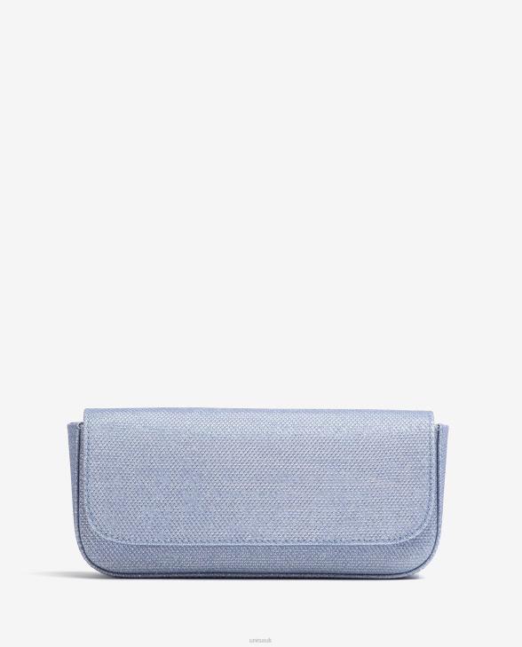 Women Unisa Shiny fabric party handbag Blue0X8N1206