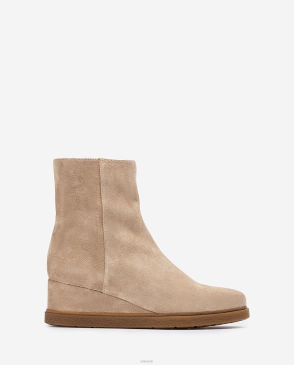 Kids Unisa Suede ankle boot with a zip on the inside Beige0X8N946