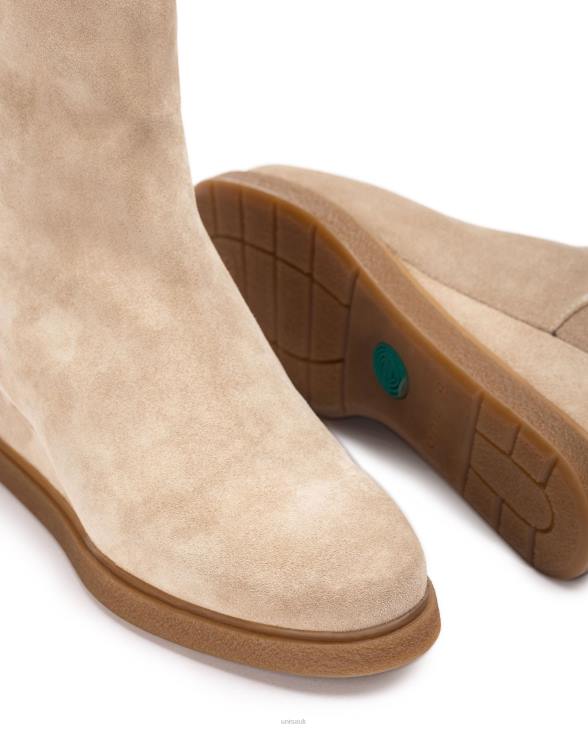 Kids Unisa Suede ankle boot with a zip on the inside Beige0X8N946