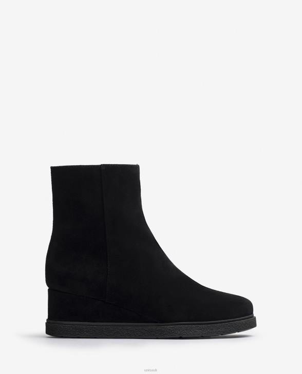Kids Unisa Suede ankle boot with a zip on the inside Black0X8N947