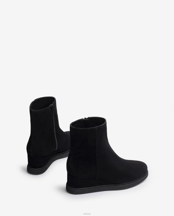 Kids Unisa Suede ankle boot with a zip on the inside Black0X8N947