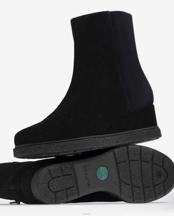 Kids Unisa Suede ankle boot with a zip on the inside Black0X8N947