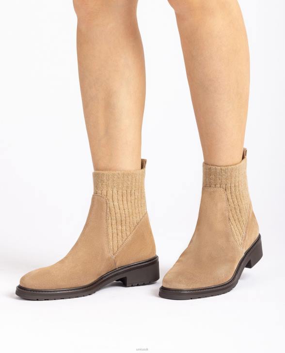 Kids Unisa Suede ankle boots with elastic quarter top line Beige0X8N891