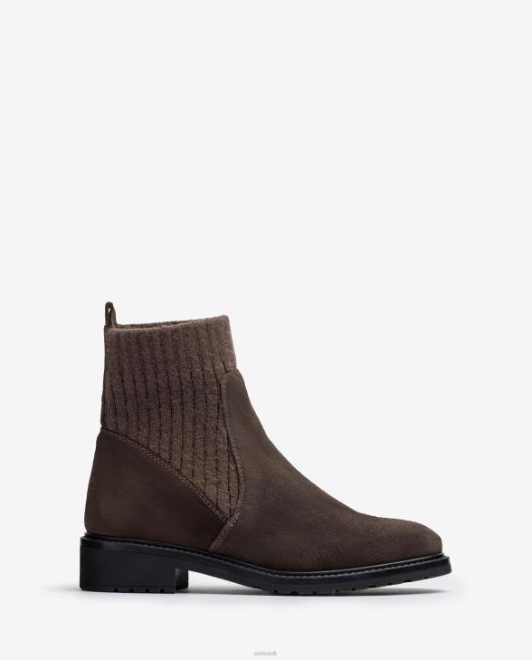 Kids Unisa Suede ankle boots with elastic quarter top line Brown0X8N892