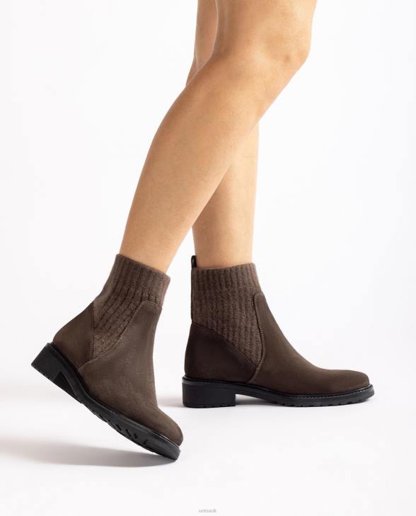 Kids Unisa Suede ankle boots with elastic quarter top line Brown0X8N892