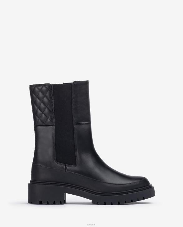 Women Unisa Ankle boot with gusset and a track sole Black0X8N916