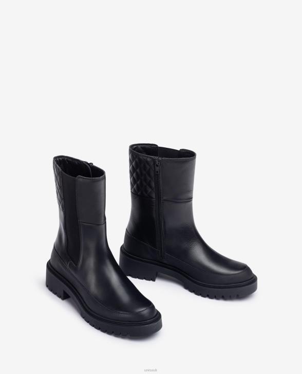 Women Unisa Ankle boot with gusset and a track sole Black0X8N916