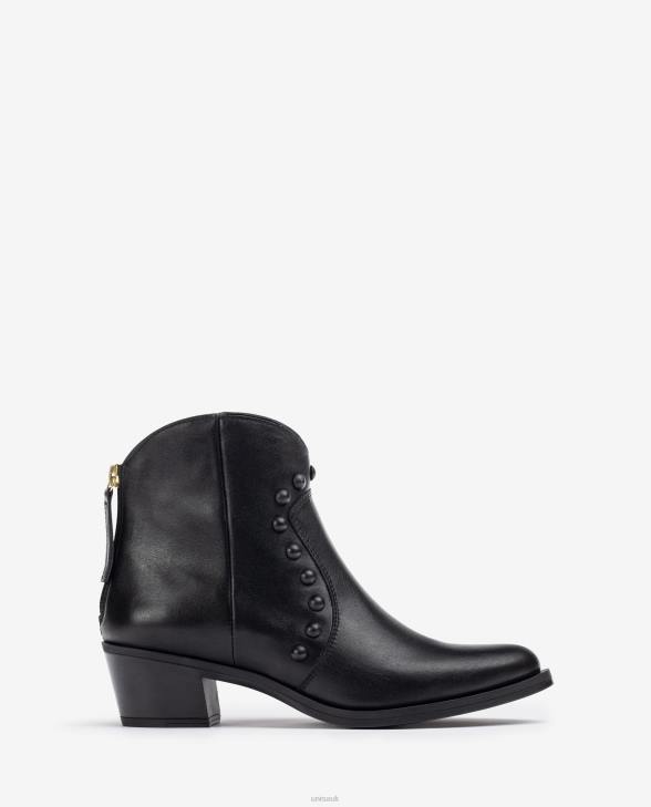 Women Unisa Cowboy style ankle boot with studs Fashion0X8N1015