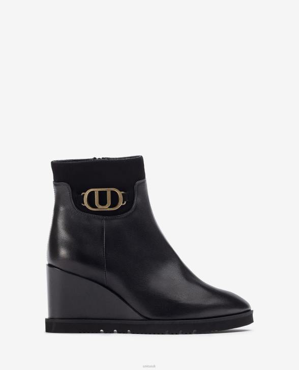 Women Unisa High wedge ankle boot Black0X8N1009