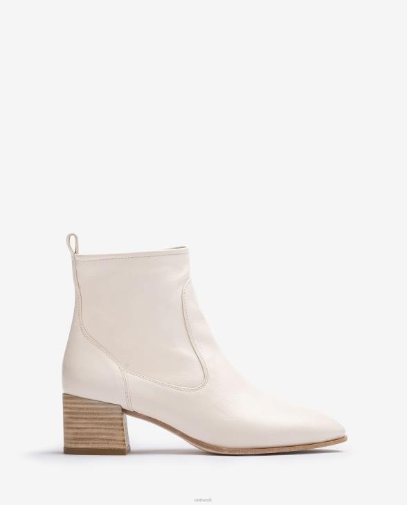 Women Unisa Leather ankle boot with a heel White0X8N846