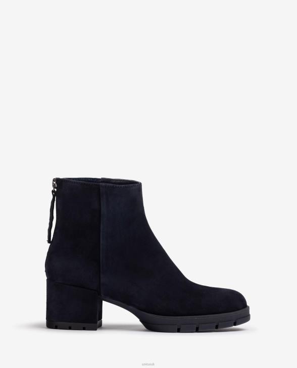 Women Unisa Leather ankle boots with a zip Blue0X8N922