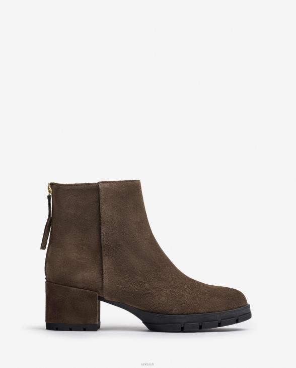 Women Unisa Leather ankle boots with a zip Brown0X8N923