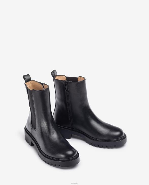 Women Unisa Leather ankle boots with side elastic and zip Fashion0X8N910