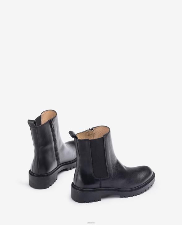 Women Unisa Leather ankle boots with side elastic and zip Fashion0X8N910