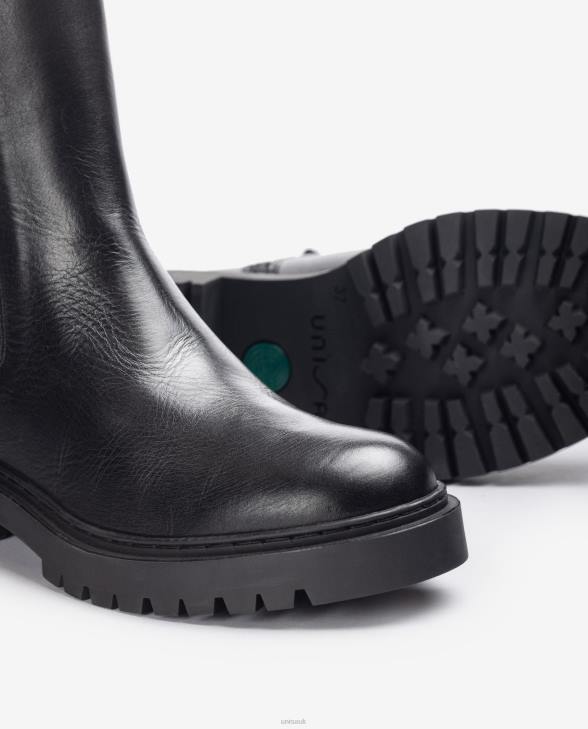 Women Unisa Leather ankle boots with side elastic and zip Fashion0X8N910