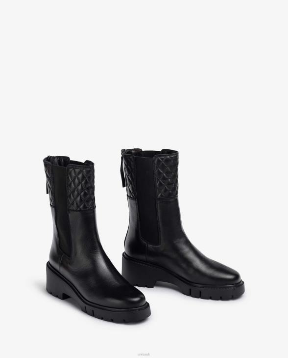 Women Unisa Leather ankle boots with side elastics and zip Fashion0X8N918