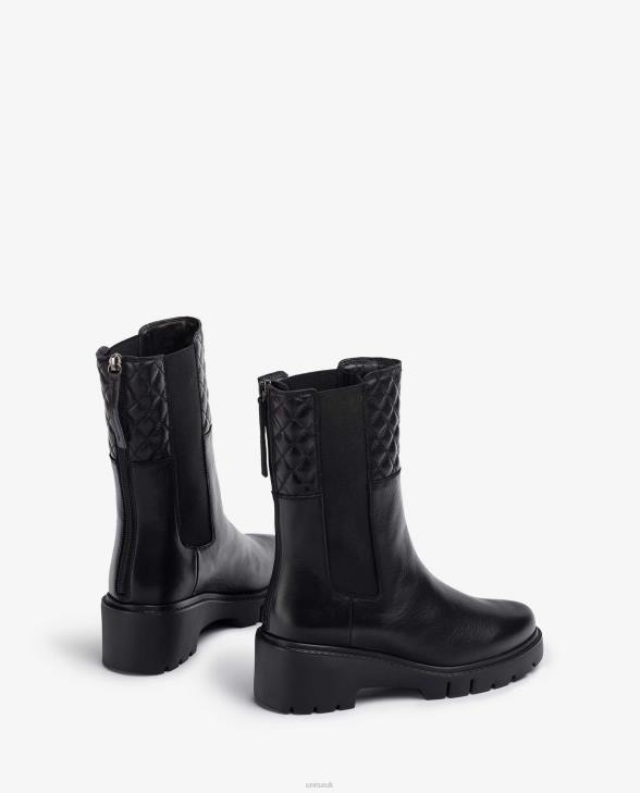 Women Unisa Leather ankle boots with side elastics and zip Fashion0X8N918