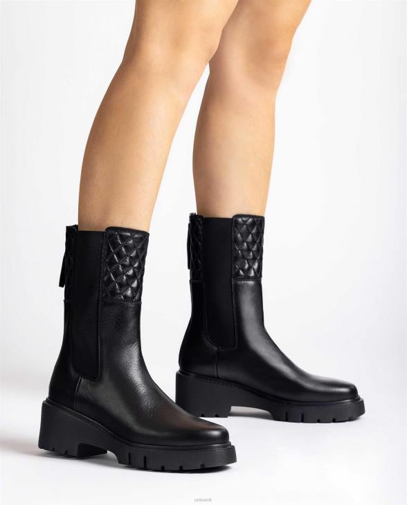 Women Unisa Leather ankle boots with side elastics and zip Fashion0X8N918