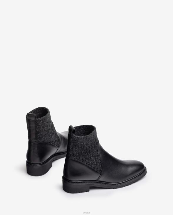 Women Unisa Leather ankle boots with stretch fabric quarter top line. Fashion0X8N893