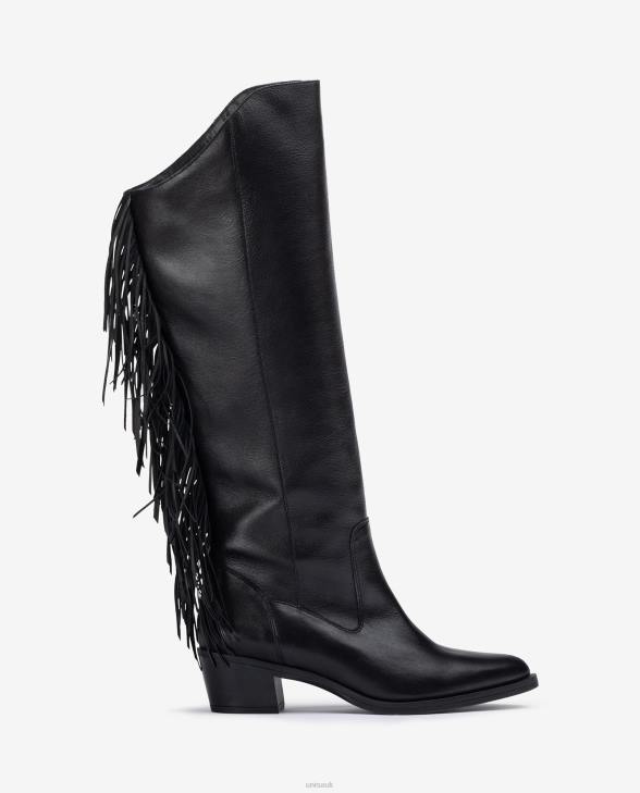 Women Unisa Leather boot with tassels Graceful0X8N1079