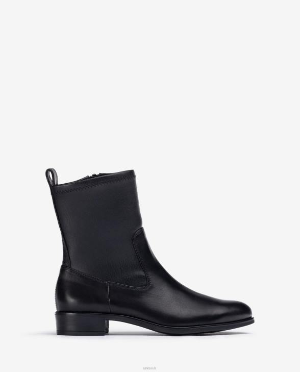 Women Unisa Plain ankle boot with an elastic quarter top line Black0X8N884