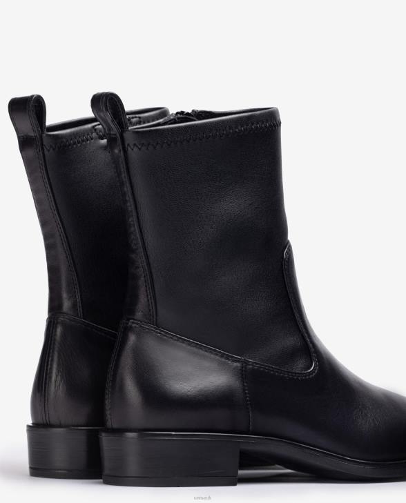 Women Unisa Plain ankle boot with an elastic quarter top line Black0X8N884