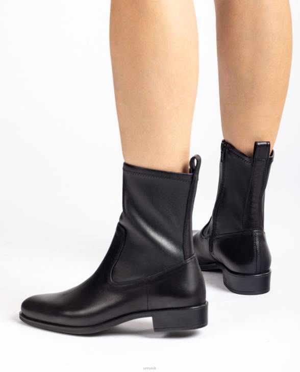 Women Unisa Plain ankle boot with an elastic quarter top line Black0X8N884