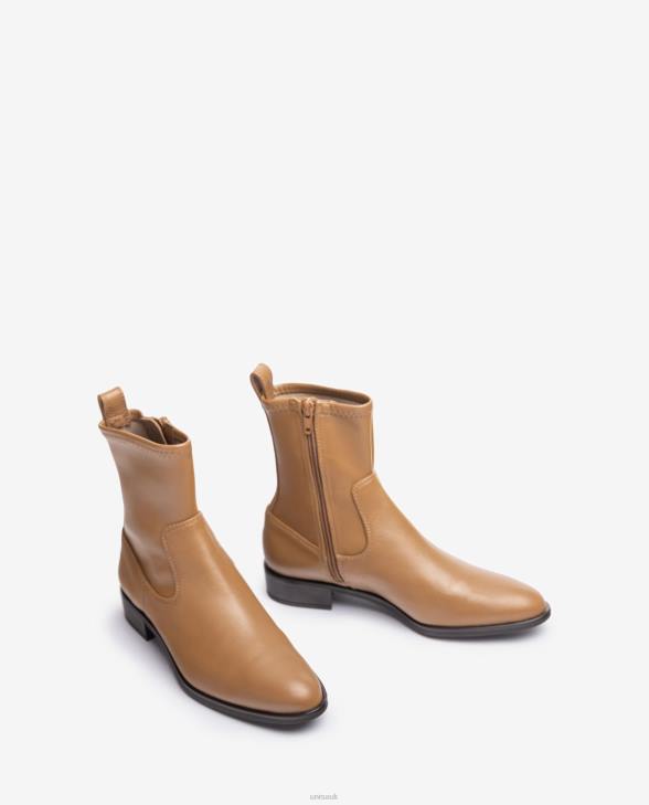 Women Unisa Plain ankle boot with an elastic quarter top line Brown0X8N885