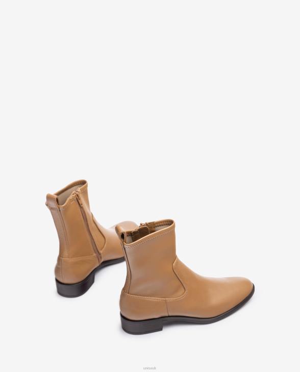 Women Unisa Plain ankle boot with an elastic quarter top line Brown0X8N885