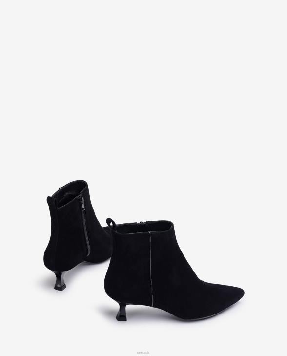 Women Unisa Pointed toe ankle boot with a painted heel Black0X8N928