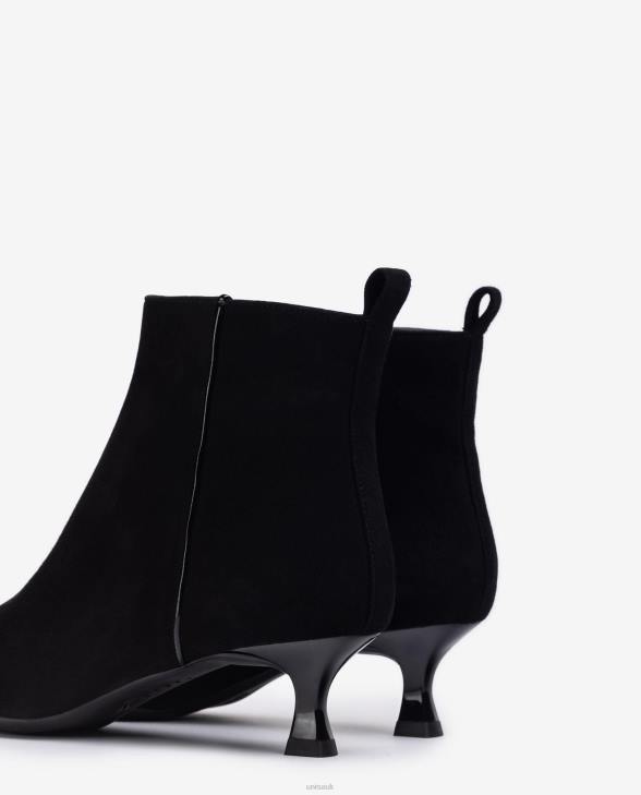 Women Unisa Pointed toe ankle boot with a painted heel Black0X8N928