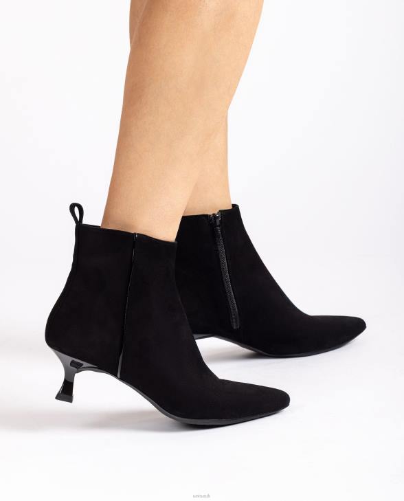 Women Unisa Pointed toe ankle boot with a painted heel Black0X8N928