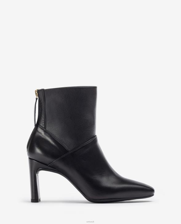 Women Unisa Square toe ankle boot with a high heel Black0X8N1013