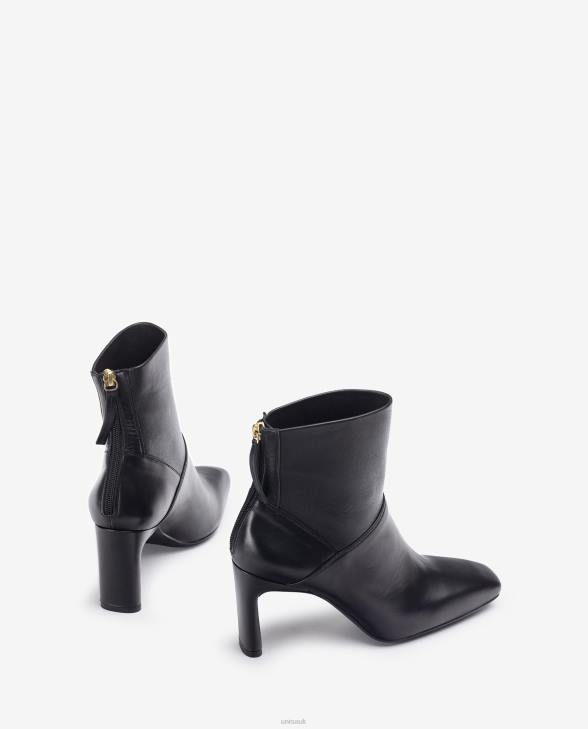 Women Unisa Square toe ankle boot with a high heel Black0X8N1013