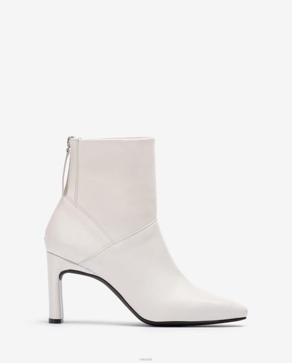 Women Unisa Square toe ankle boot with a high heel White0X8N1014