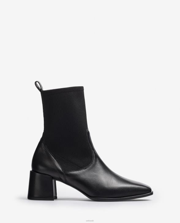 Women Unisa Square toe ankle boot with stretch fabric Graceful0X8N966