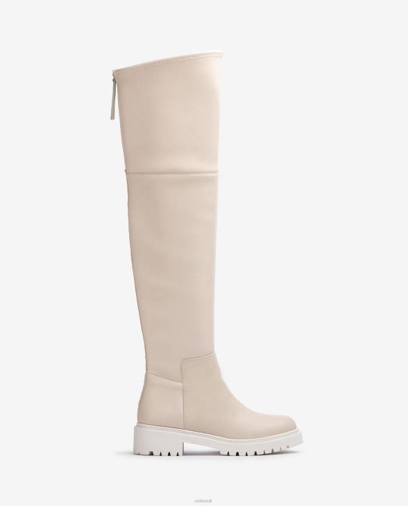 Women Unisa Thigh boot with a track sole White0X8N1050