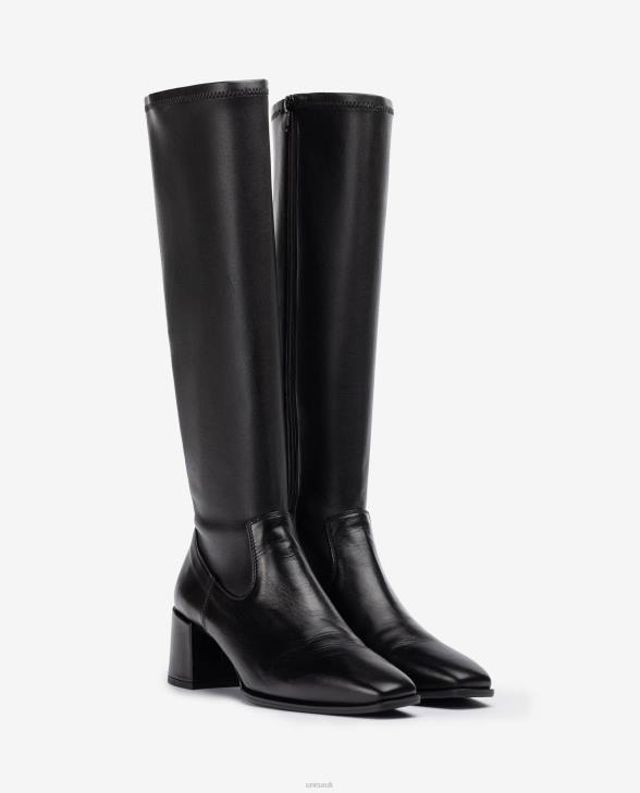 Women Unisa Wide heel boot with a stretch fabric quarter top line Fashion0X8N1040