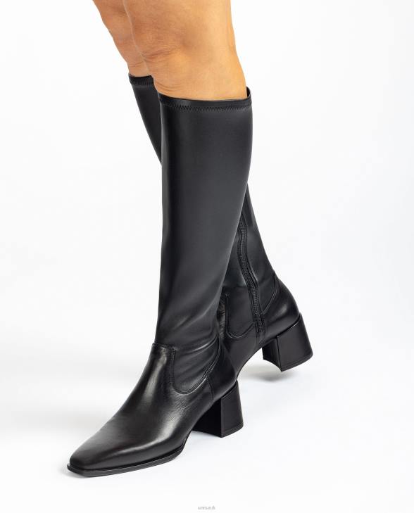 Women Unisa Wide heel boot with a stretch fabric quarter top line Fashion0X8N1040