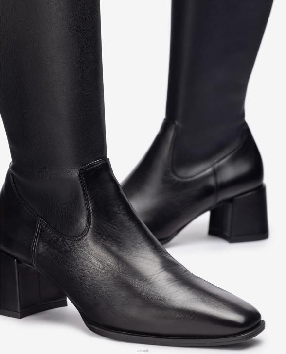 Women Unisa Wide heel boot with a stretch fabric quarter top line Fashion0X8N1040