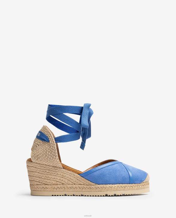 Women Unisa Contrasting D'Orsay ankle strap espadrille Blue0X8N706