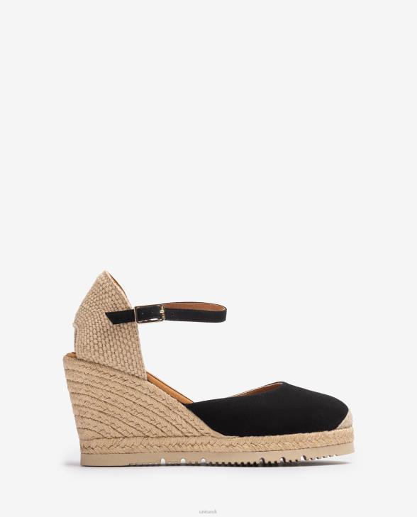Women Unisa Espadrille in suede Black0X8N743